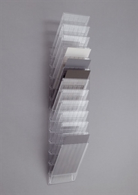  Flexiboxx brochure og blanketholder med 12 rum - transparent